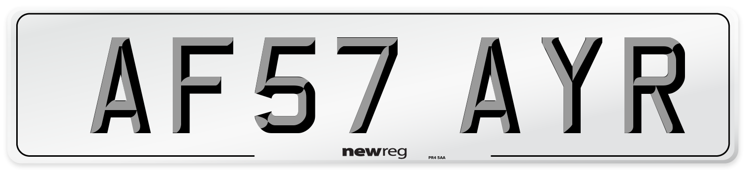 AF57 AYR Number Plate from New Reg
